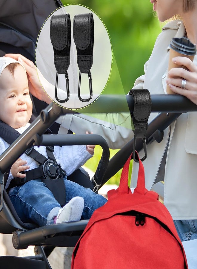 Taefuwr 4 PCS Stroller Hook, Baby Stroller Hooks, Universal Stroller Clips and Hooks, Adjustable Stroller Carabiner Clip for Diaper Bags | The Perfect Mummy Hook for Pram, Shopping and Pet Carts(Black) - Image 5